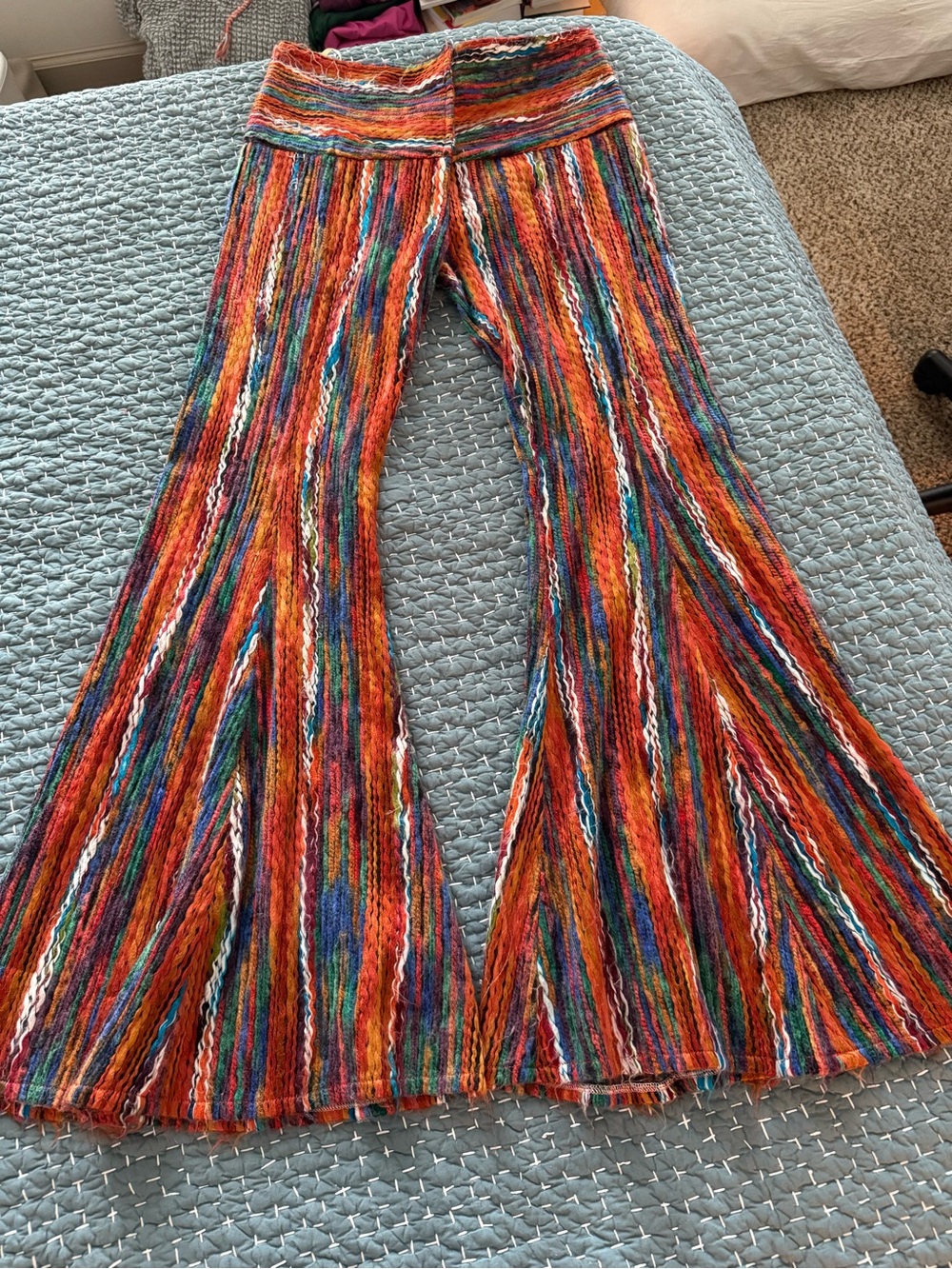 FARM Rio Colorful Multistripe Knit Flared Pants